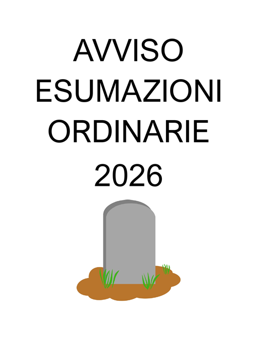 Avviso esumazioni ordinarie 2026 - elenco nominativi e indicazioni alle famiglie