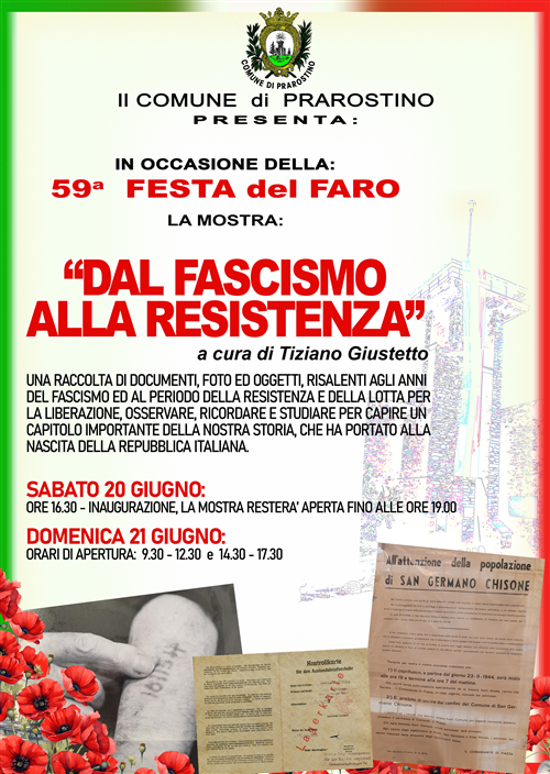 Mostra "Dal fascismo alla resistenza" 20 - 21 giugno 2026