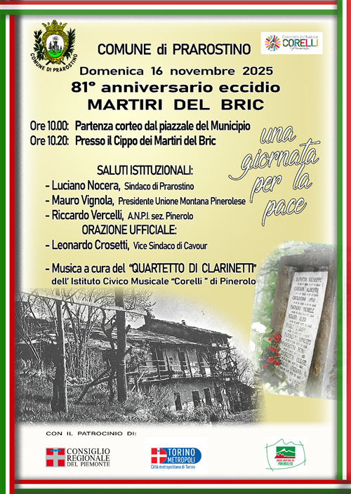 81° anniversario dell'eccidio del Bric